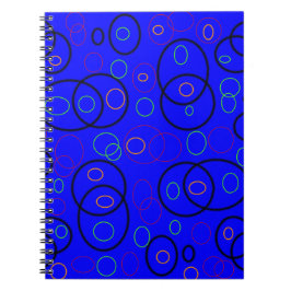 Färgcirklar i blått anteckningsbok