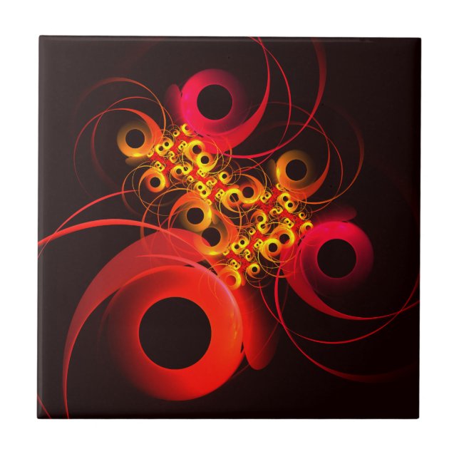 Färgcirklar Modern Abstrakt Art Mönster #08 Kakelplatta (Framsidan)