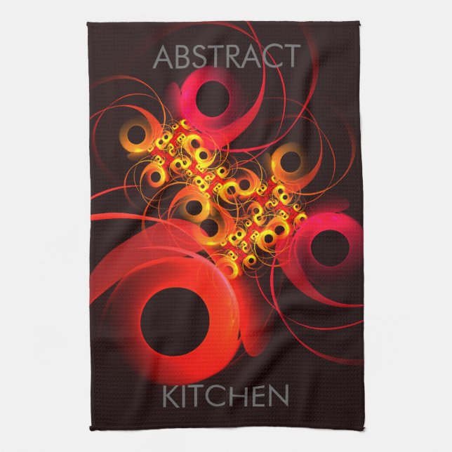 Färgcirklar Modern Abstrakt Art Mönster #08 Kökshandduk (Vertikal)