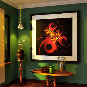 Färgcirklar Modern Abstrakt Art Mönster #08 Poster