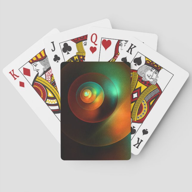 Färgcirklar Modern Abstrakt Art Mönster #18 Casinokort (Baksidan)