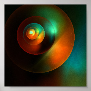 Färgcirklar Modern Abstrakt Art Mönster #18 Poster