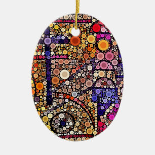 Färgcirklar Mosaic Southwest Kor design Julgransprydnad Keramik