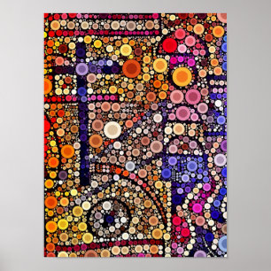 Färgcirklar Mosaic Southwest Kor design Poster