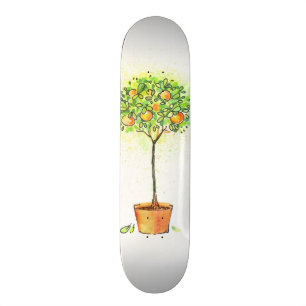 Färgcitrusfrukter, färgade, träd i kruka skateboard bräda 20,5 cm