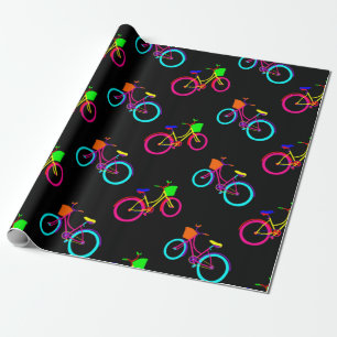 Färgcyklar med svart regnbåge presentpapper