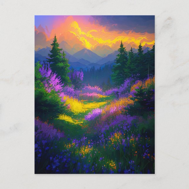 Färgddalen vid kvällens lopp vykort (Framsida)