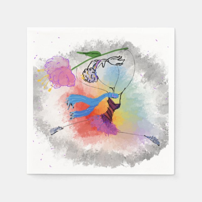 Färgddansnapkin Pappersservett (Framsidan)