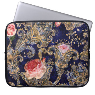 Färgdekorativa blommor Batik Laptop Fodral