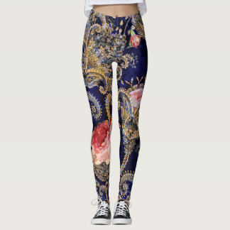 Färgdekorativa blommor Batik Leggings