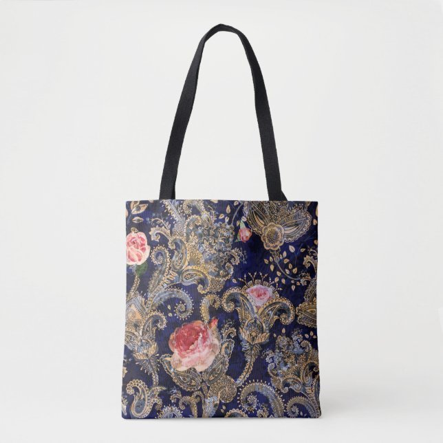 Färgdekorativa blommor Batik Tygkasse (Framsida)