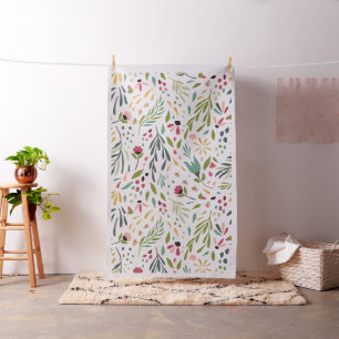 Färgdelikat blommor och Blad Sömlöst Mönster Tyg