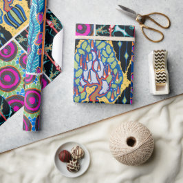 Färgdesign för blommigt, art nouveau, konsthugga presentpapper