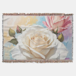 Färgdesign för bukett med rosor filt