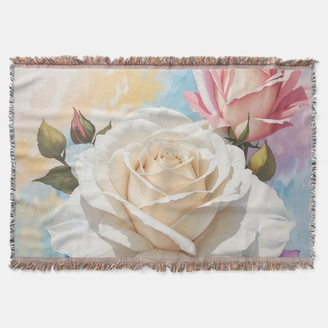 Färgdesign för bukett med rosor filt (Framsidan)