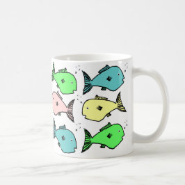 Färgdesign för fisk kaffemugg