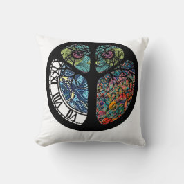 Färgdesign för fredstecken Träd Uggla Kudde