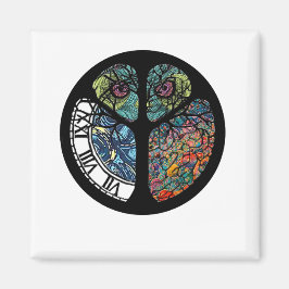 Färgdesign för fredstecken Träd Uggla Magnet