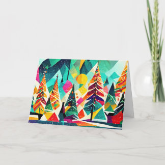Färgdesign för Julgranar Kort