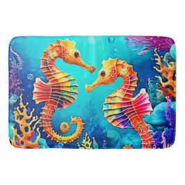 Färgdesign för sjöhästen badrumsmatta