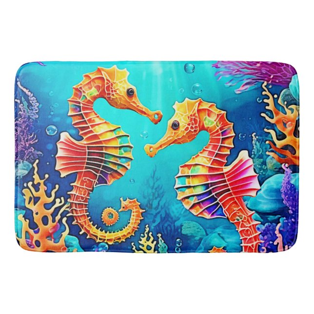 Färgdesign för sjöhästen badrumsmatta (Framsidan)