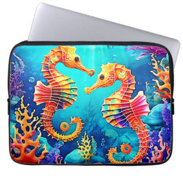 Färgdesign för sjöhästen laptop fodral