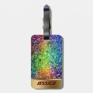 Färgdetaljer för faux Glitter och Guld i miniatyrd Bagagebricka