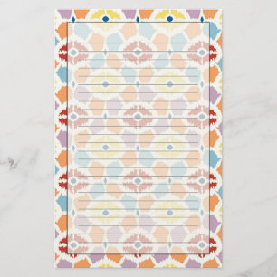 Färgdiamanter ikat geometriskt brevpapper
