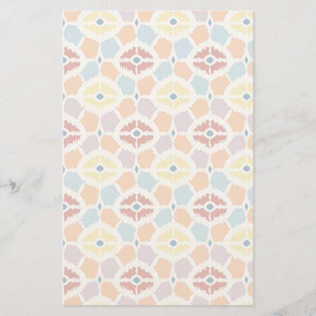 Färgdiamanter ikat geometriskt brevpapper (Framsida)