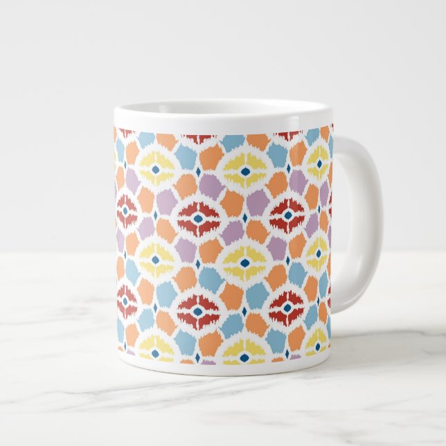 Färgdiamanter ikat geometriskt jumbo mugg (Framsida höger)