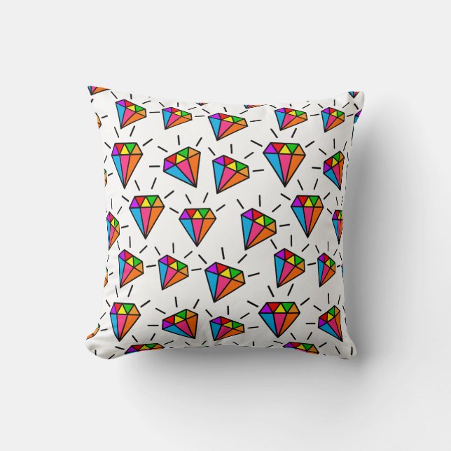 Färgdiamanter mönster kudde (Framsida)