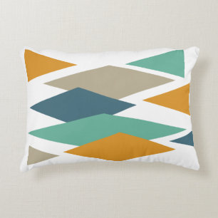 Färgdiamanter och trianglar Mid Century Pillow Prydnadskudde