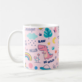 Färgdodldjur och ord mönster kaffemugg