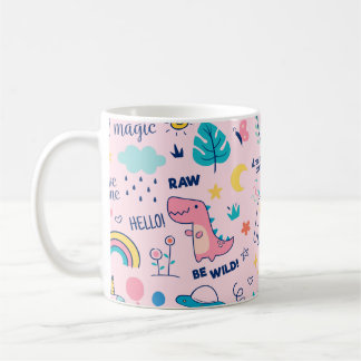 Färgdodldjur och ord mönster kaffemugg