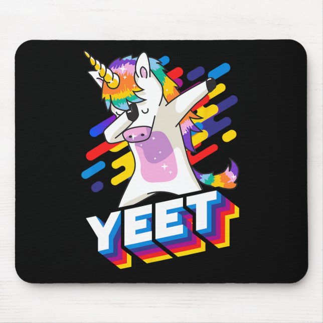 Färgdoftande dabbing Dancing Unicorn Firande Yeet Musmatta (Framsidan)