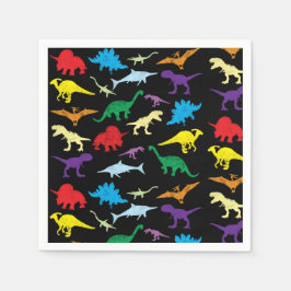 Färgdosinosaurier Watercolor Barns födelsedag Part Pappersservett