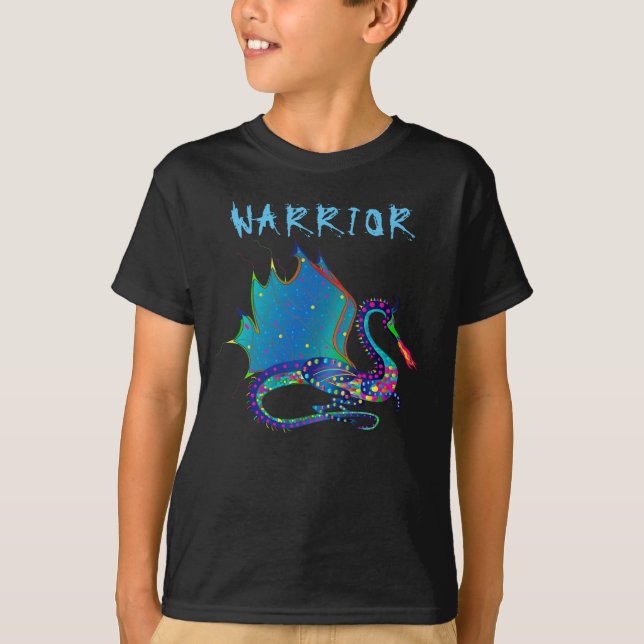 Färgdragon, Warrior, Kaleidoscope-samling T Shirt (Framsida)