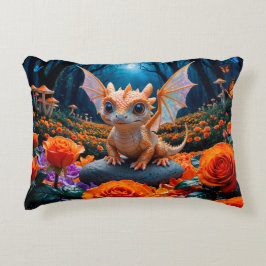 Färgdragoner i Cute Baby Prydnadskudde