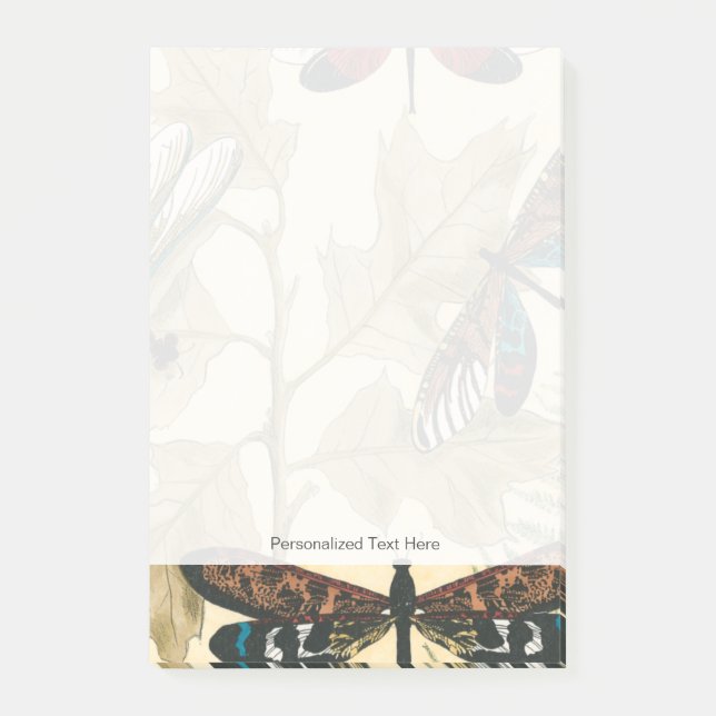 Färgdragonflugor som Flyter ovan Löv Post-it Block (Framsida)