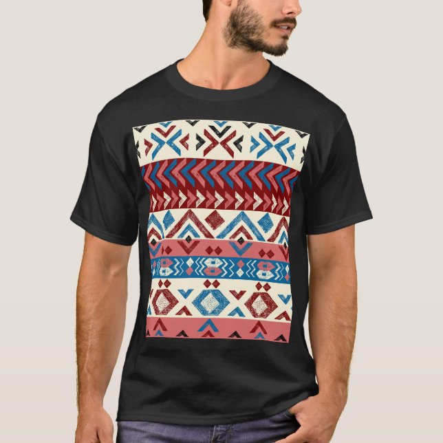Färgdränkt stammen Mönster T Shirt (Framsida)