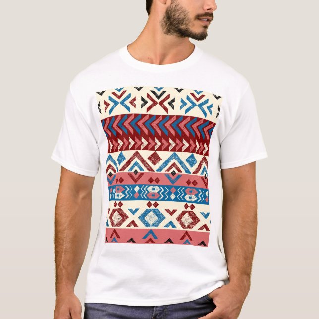 Färgdränkt stammen Mönster T Shirt (Framsida)