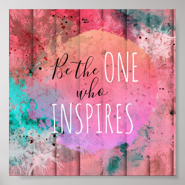 Färgdrivrutiner och Stänk-penseldrag på barn Wood Poster (Framsidan)