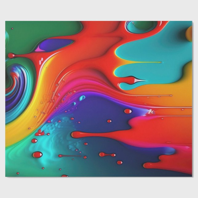 Färgdropp Presentpapper (Platt)