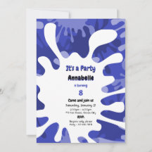 Färgdroppar Det är en Party Blue Art-Födelsedagsfe