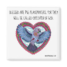 Färgduva med verse om fred (Matthew 5:9)