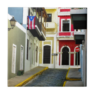 färgen av gammala San Juan Puerto Rico Kakelplatta