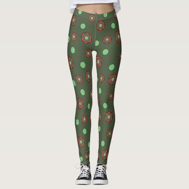 Färgen av julbalar leggings (Framsida)
