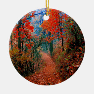 Färgen Flame Watercolor Ornament för skogen Autumn
