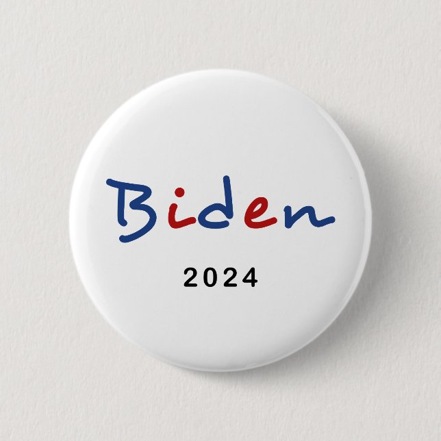 Färgen Joe Biden 2024-skripttext Knapp (Framsida)