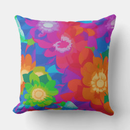 Färgen vackra blommor kudde